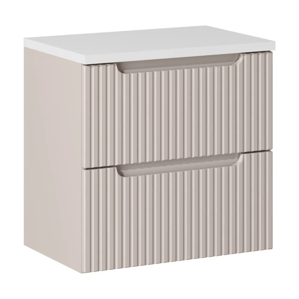 Szafka pod umywalkę NOVA CASHMERE 82-60-2S 60cm kaszmirowa z szufladami I sklep meblowy MIRAT. styl RYFLOWANY