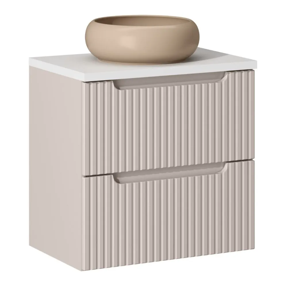 Szafka pod umywalkę NOVA CASHMERE 82-60-2S 60cm kaszmirowa z szufladami I sklep meblowy MIRAT. styl RYFLOWANY