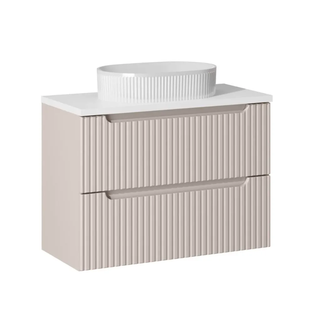 Szafka pod umywalkę NOVA CASHMERE 82-80-2S 80cm kaszmirowa z szufladami I sklep meblowy MIRAT. styl RYFLOWANY