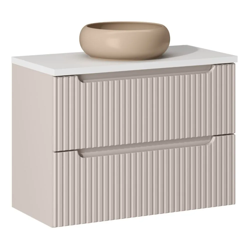 Szafka pod umywalkę NOVA CASHMERE 82-80-2S 80cm kaszmirowa z szufladami I sklep meblowy MIRAT. styl RYFLOWANY