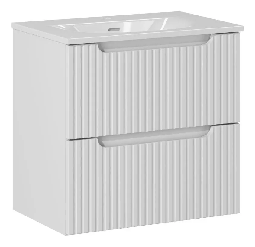 Szafka pod umywalkę NOVA WHITE 82-60-2S 60cm biała ryflowana I sklep meblowy MIRAT. styl RYFLOWANY