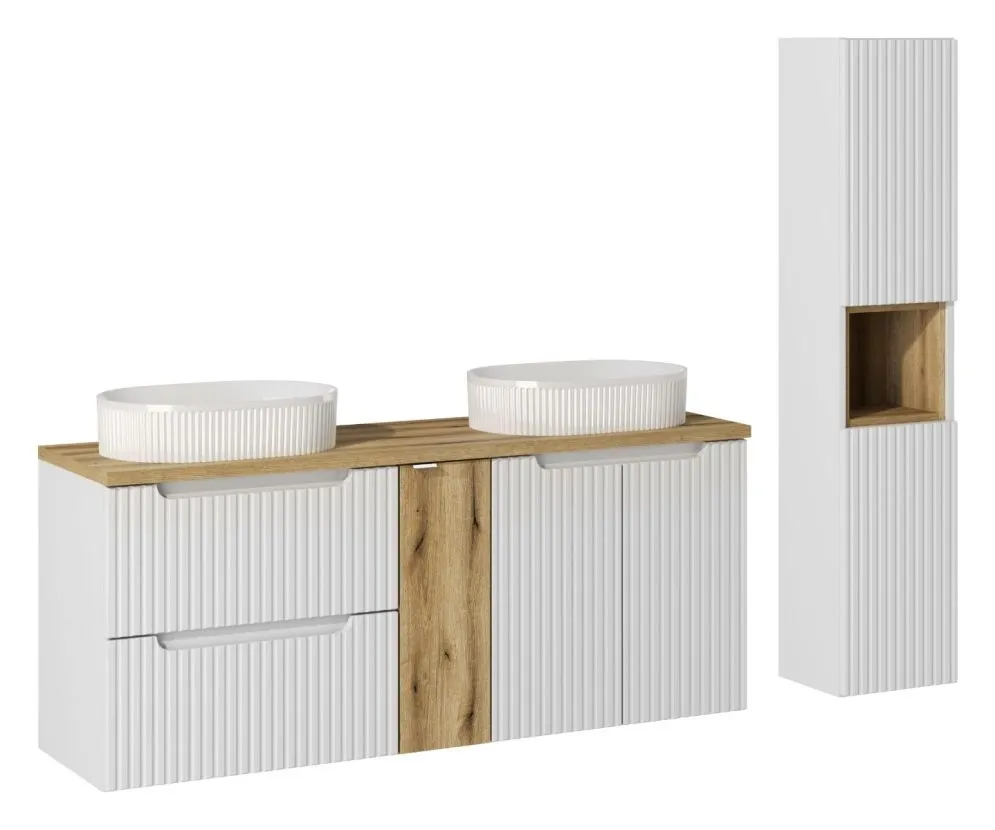 Szafka łazienkowa NOVA OAK 81-20-1D 20cm dąb coast evoke pod blat I sklep meblowy MIRAT. styl SKANDYNAWSKI