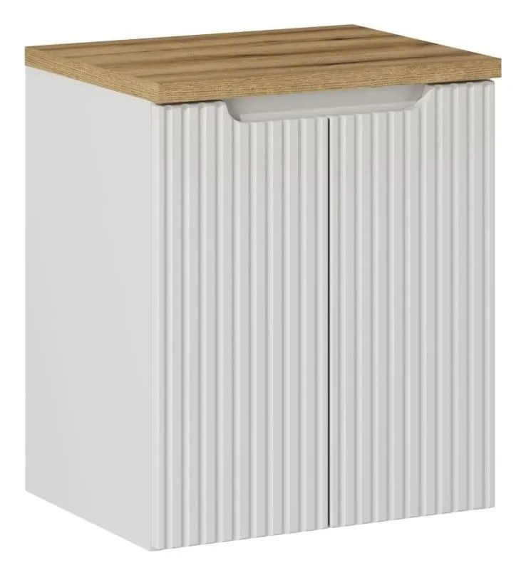 Szafka pod umywalkę NOVA WHITE 82-50-2D 50cm biała ryflowane fronty I sklep meblowy MIRAT. styl RYFLOWANY