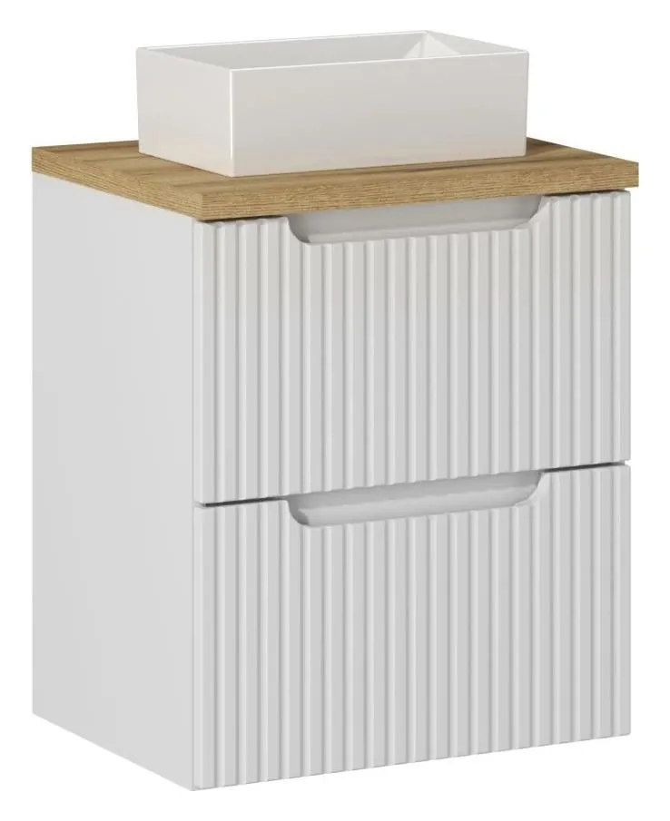 Szafka pod umywalkę NOVA WHITE 82-50-2S 50cm biała z szufladami I sklep meblowy MIRAT. styl RYFLOWANY