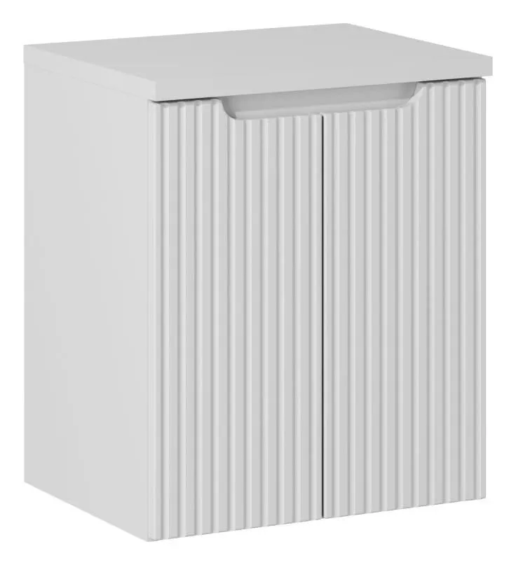 Szafka pod umywalkę NOVA WHITE 82-50-2D 50cm biała ryflowane fronty I sklep meblowy MIRAT. styl RYFLOWANY