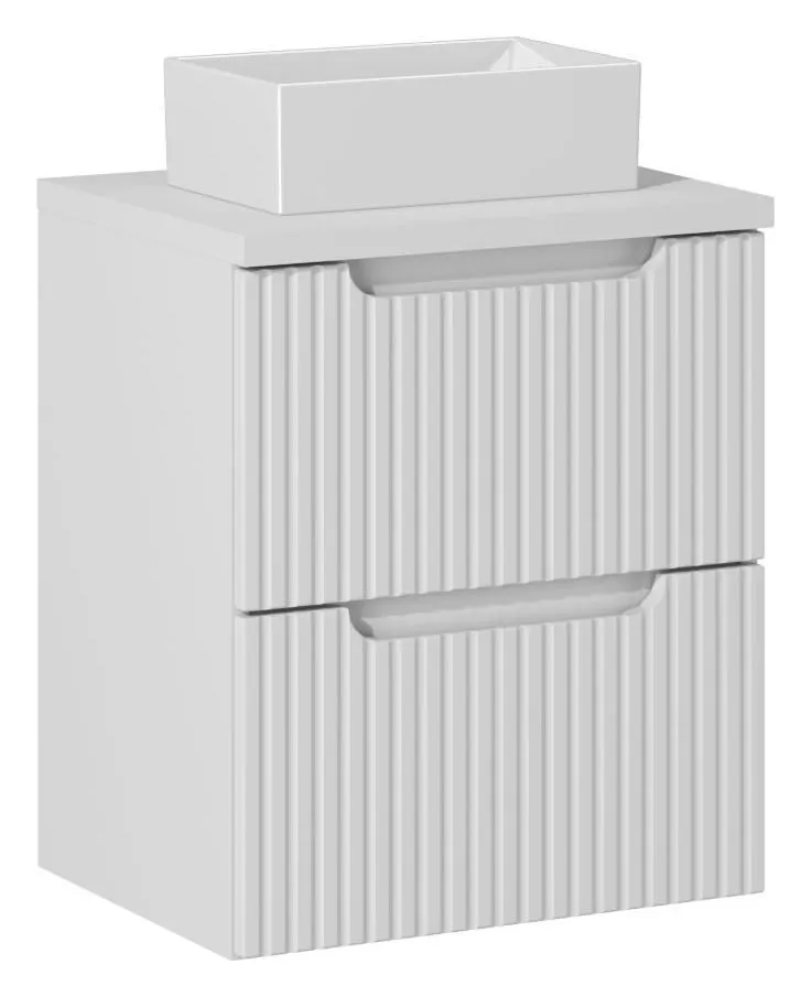 Szafka pod umywalkę NOVA WHITE 82-50-2S 50cm biała z szufladami I sklep meblowy MIRAT. styl RYFLOWANY