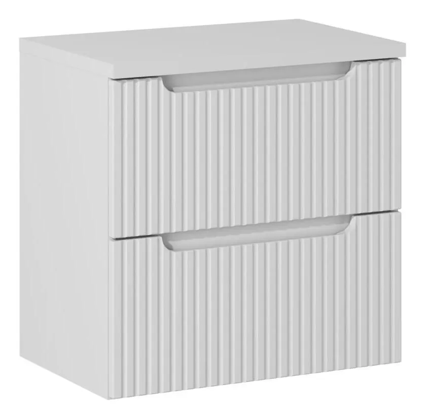 Szafka pod umywalkę NOVA WHITE 82-60-2S 60cm biała ryflowana I sklep meblowy MIRAT. styl RYFLOWANY
