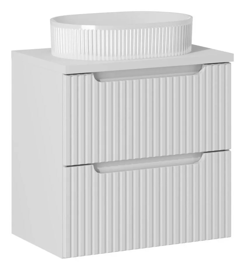 Szafka pod umywalkę NOVA WHITE 82-60-2S 60cm biała ryflowana I sklep meblowy MIRAT. styl RYFLOWANY