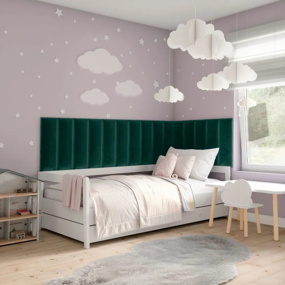 Panel tapicerowany SQUARE 60x20 zielony na ścianę I sklep meblowy MIRAT.