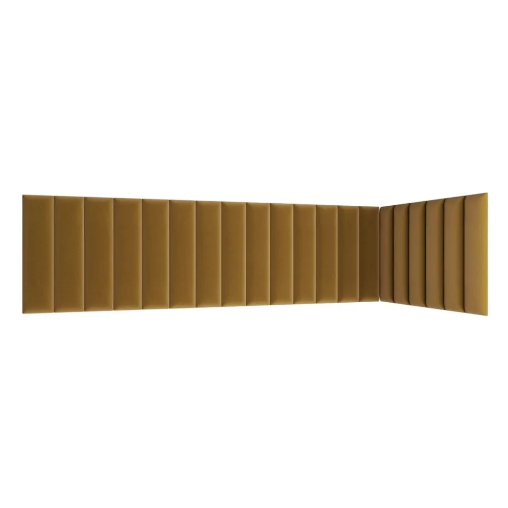 Zestaw 20 paneli tapicerowanych SQUARE 210x90x60 żółty na ścianę I sklep meblowy MIRAT.