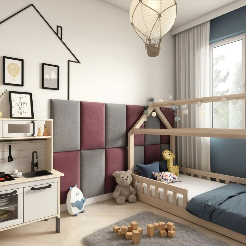 Panel tapicerowany SQUARE 50x30 różowy prostokątny I sklep meblowy MIRAT.