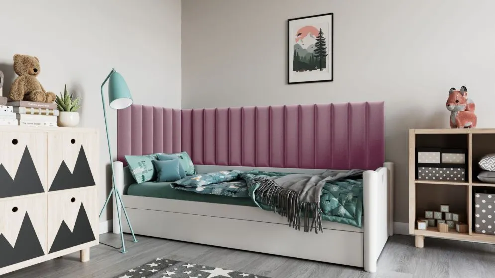 Panel tapicerowany SQUARE 60x15 różowy do salonu I sklep meblowy MIRAT.