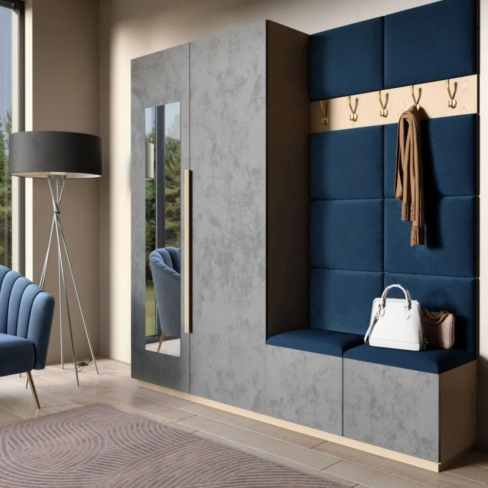 Panel tapicerowany SQUARE 50x40 granatowy do salonu I sklep meblowy MIRAT.