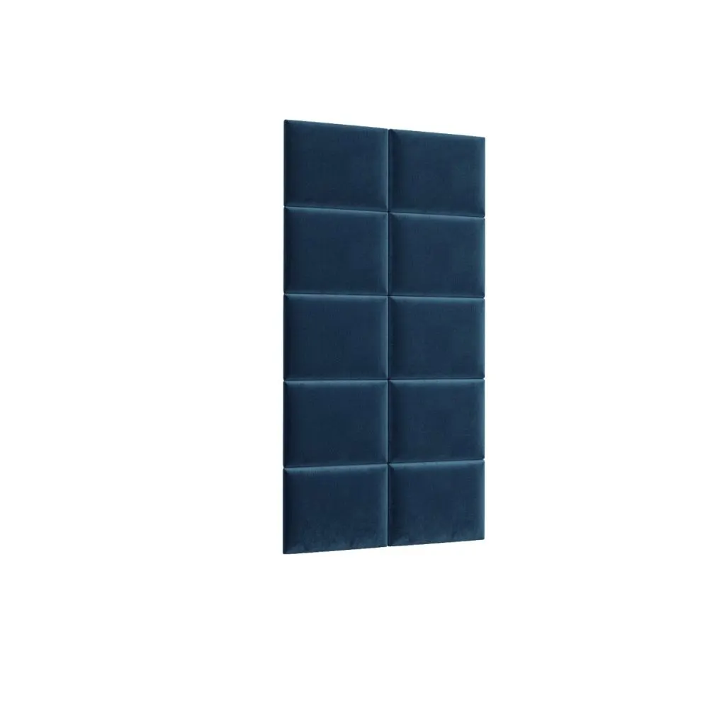 Zestaw 10 paneli tapicerowanych SQUARE 100x200 granatowy ścienne I sklep meblowy MIRAT.