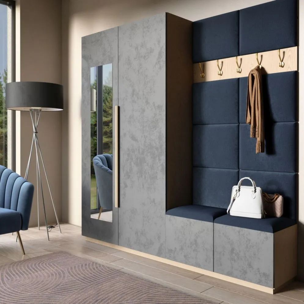 Panel tapicerowany SQUARE 50x40 ciemny grafit na ścianę I sklep meblowy MIRAT.