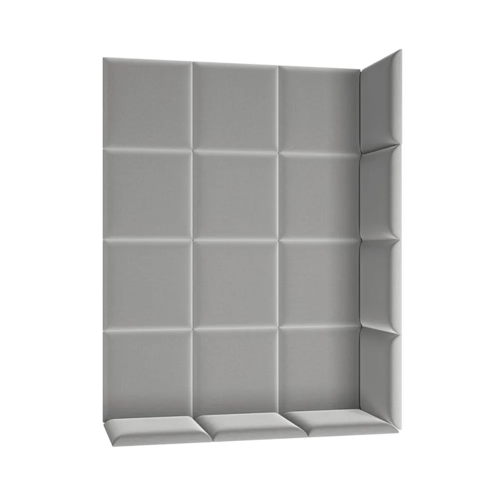 Zestaw 19 paneli tapicerowanych SQUARE 120x160 jasnoszary ścienny I sklep meblowy MIRAT.