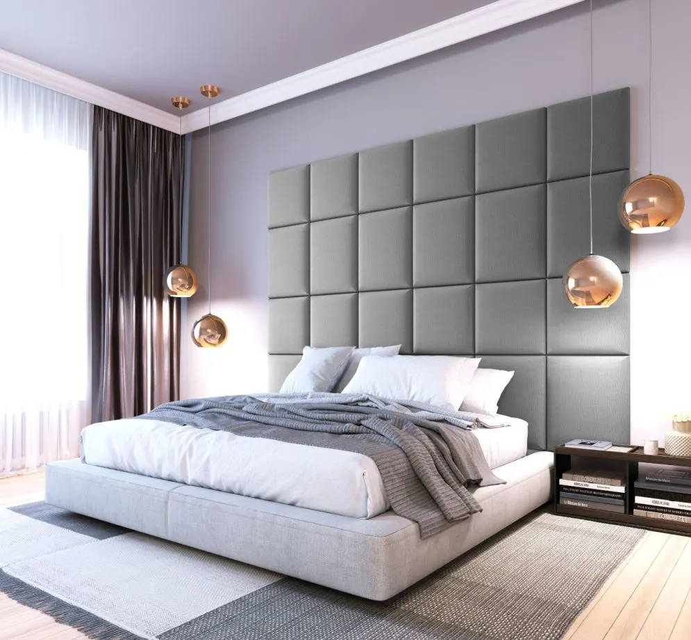 Zestaw 24 paneli tapicerowanych SQUARE 240x180 jasnoszary do salonu I sklep meblowy MIRAT.