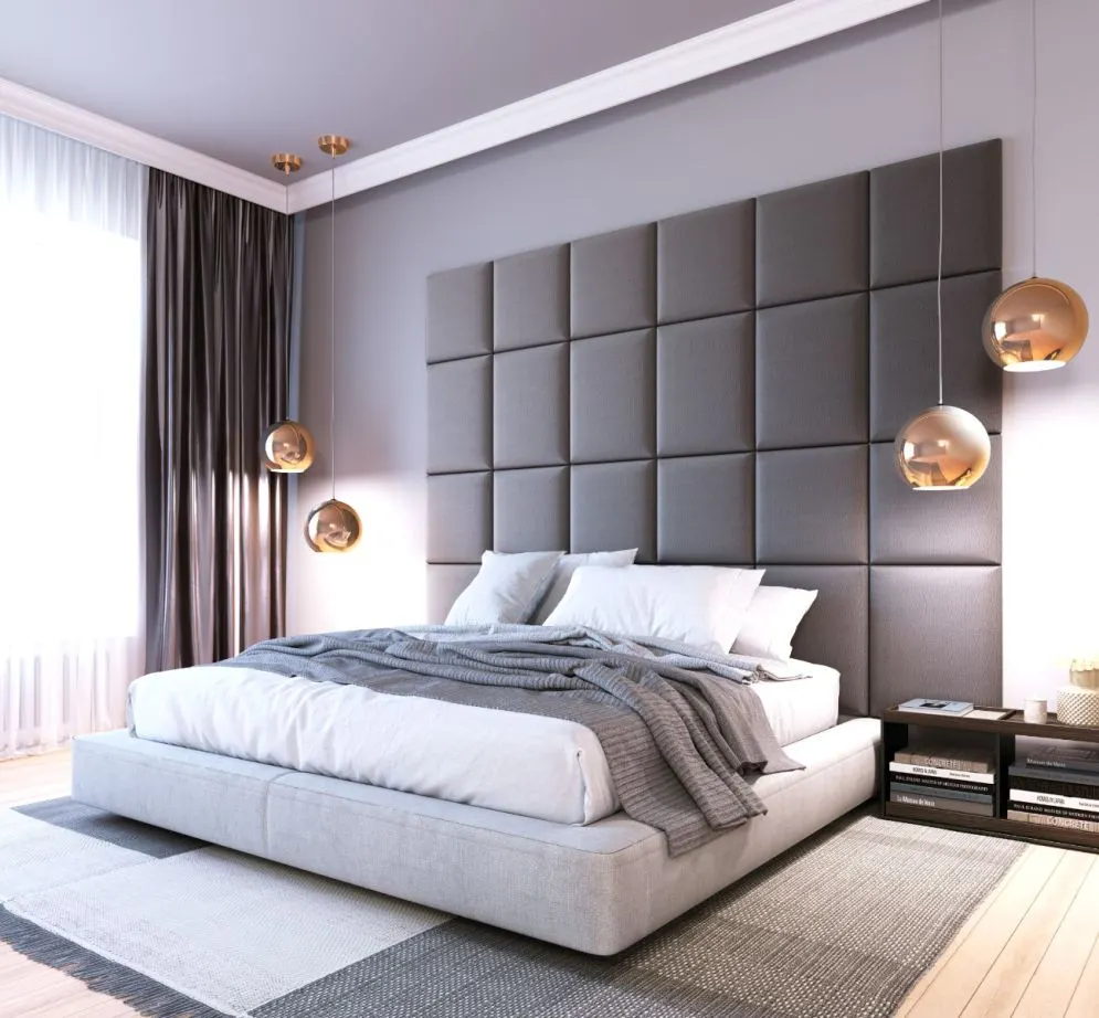 Zestaw 24 miękkich paneli tapicerowanych SQUARE 240x180 szary I sklep meblowy MIRAT.