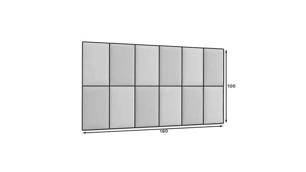 Zestaw 12 miękkich paneli tapicerowanych SQUARE 180x100 morski/jasnoszary I sklep meblowy MIRAT.