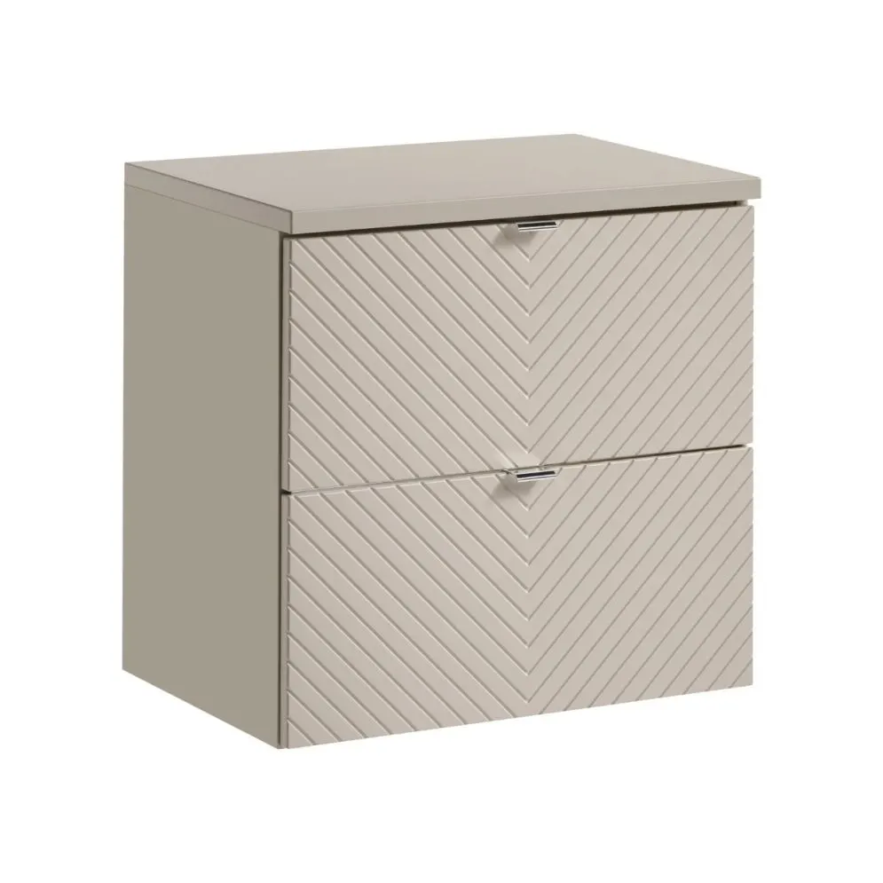 Szafka pod umywalkę VIVA CASHMERE 2S 60cm kaszmirowy mat I sklep meblowy MIRAT. styl GLAMOUR, RYFLOWANY