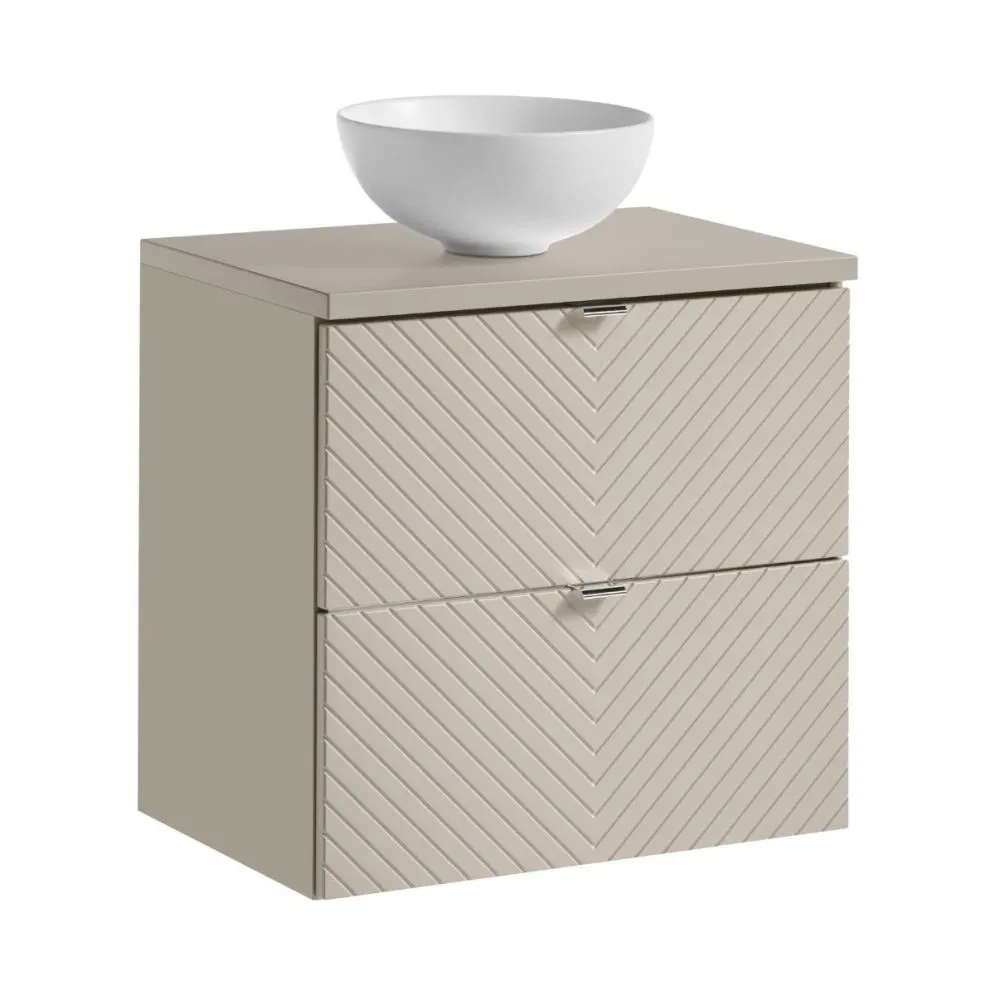 Szafka pod umywalkę VIVA CASHMERE 2S 60cm kaszmirowy mat I sklep meblowy MIRAT. styl GLAMOUR, RYFLOWANY