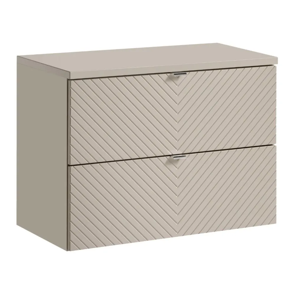 Szafka pod umywalkę VIVA CASHMERE 2S 80cm kaszmirowy mat I sklep meblowy MIRAT. styl GLAMOUR, RYFLOWANY