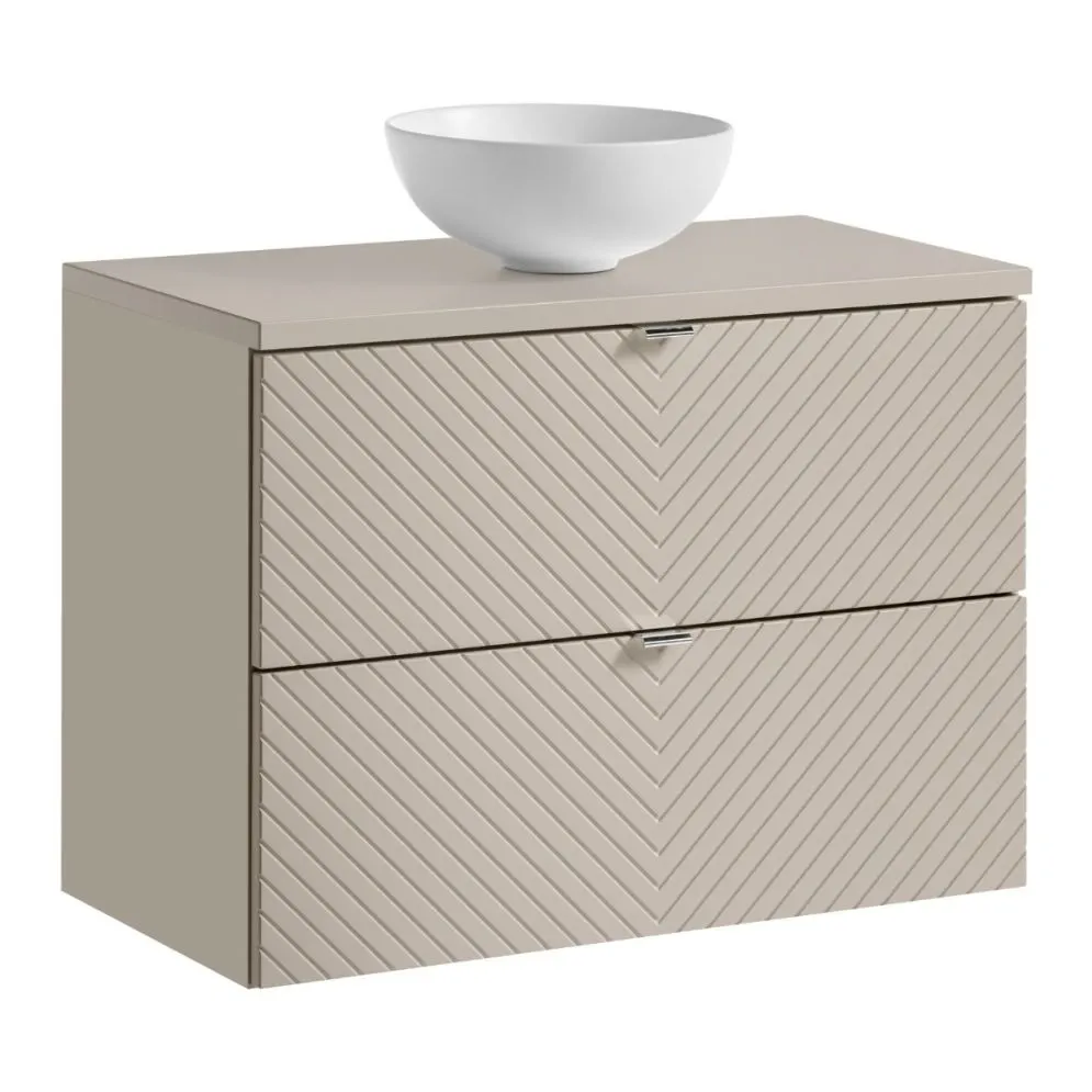 Szafka pod umywalkę VIVA CASHMERE 2S 80cm kaszmirowy mat I sklep meblowy MIRAT. styl GLAMOUR, RYFLOWANY