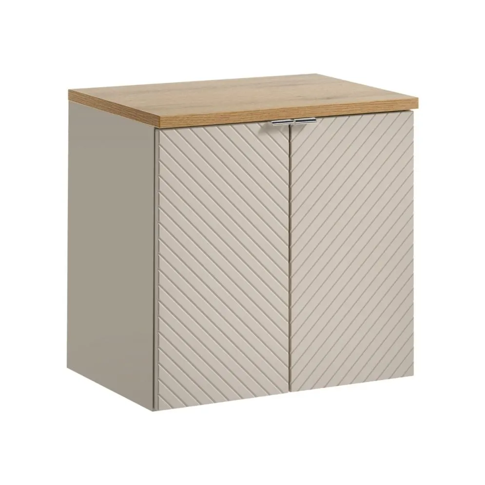 Wisząca szafka pod umywalkę VIVA CASHMERE 2D 60cm kaszmirowy mat I sklep meblowy MIRAT. styl GLAMOUR, RYFLOWANY