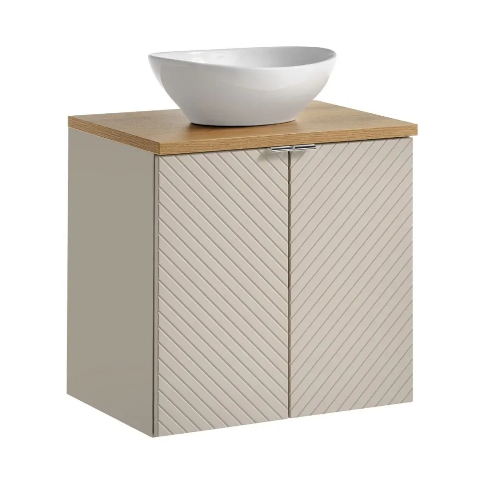 Wisząca szafka pod umywalkę VIVA CASHMERE 2D 60cm kaszmirowy mat I sklep meblowy MIRAT. styl GLAMOUR, RYFLOWANY