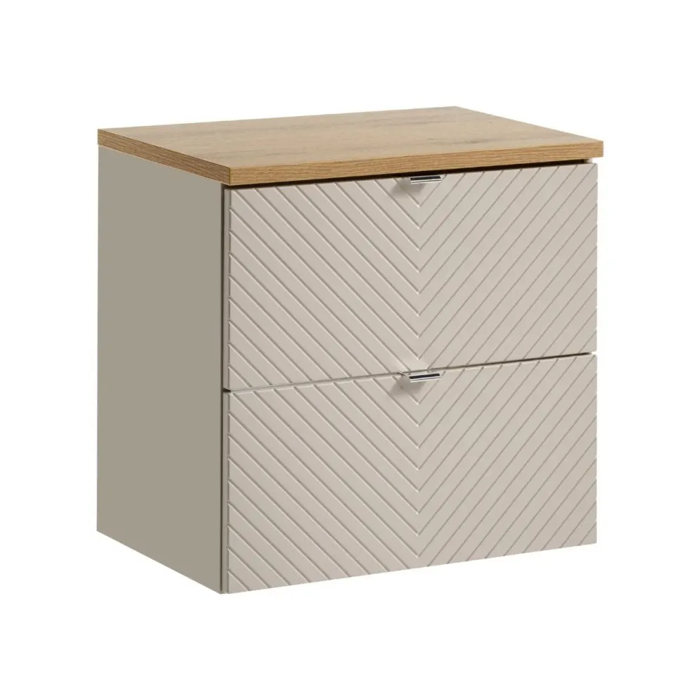 Szafka pod umywalkę VIVA CASHMERE 2S 60cm kaszmirowy mat I sklep meblowy MIRAT. styl GLAMOUR, RYFLOWANY