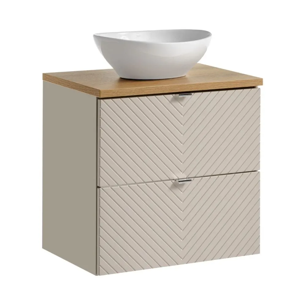 Szafka pod umywalkę VIVA CASHMERE 2S 60cm kaszmirowy mat I sklep meblowy MIRAT. styl GLAMOUR, RYFLOWANY