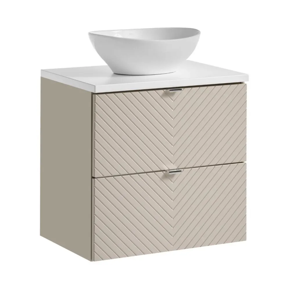 Szafka pod umywalkę VIVA CASHMERE 2S 60cm kaszmirowy mat I sklep meblowy MIRAT. styl GLAMOUR, RYFLOWANY