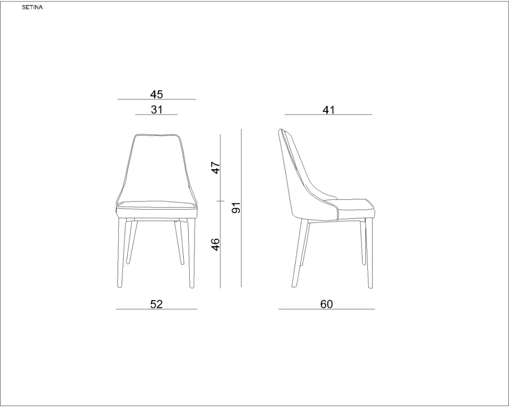 Krzesło SETINA białe w całości tapicerowane eko skórą | MIRAT.