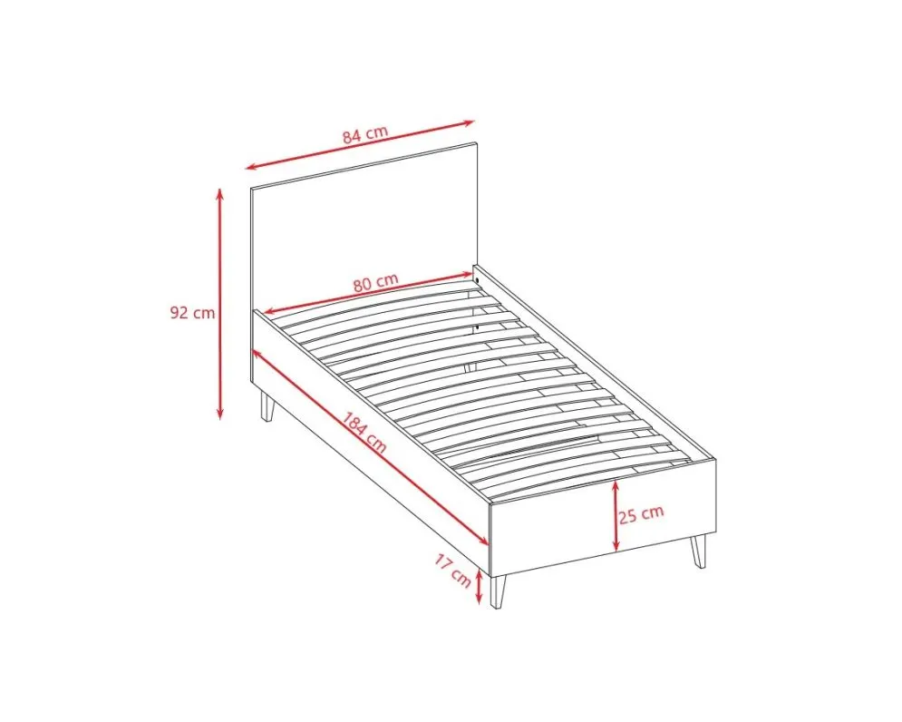 Łóżko dziecięce KUBI 80x180 kaszmirowe I sklep meblowy MIRAT. styl SKANDYNAWSKI kolekcja KUBI