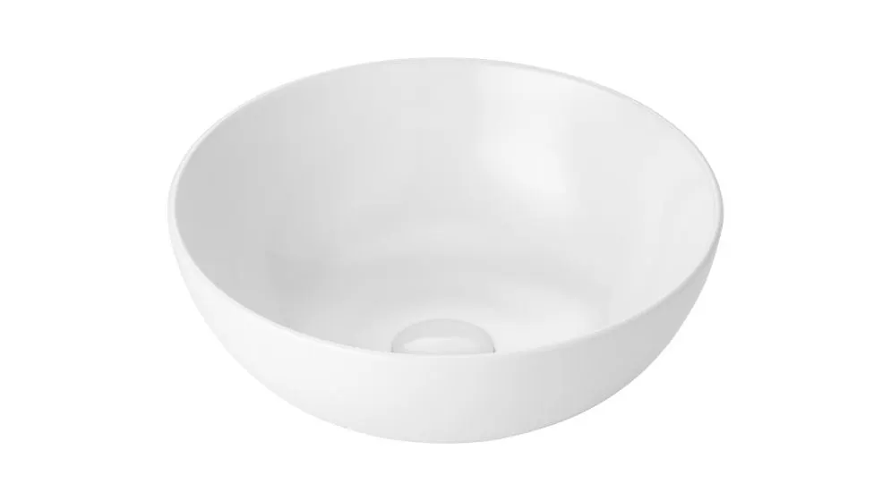 Umywalka ceramiczna nablatowa SHELL 39 cm biała okrągła | MIRAT