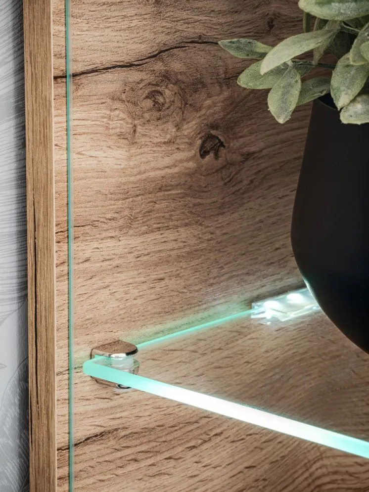 Meblościanka SILK II dąb wotan/antracyt z podświetleniem LED I sklep meblowy MIRAT.