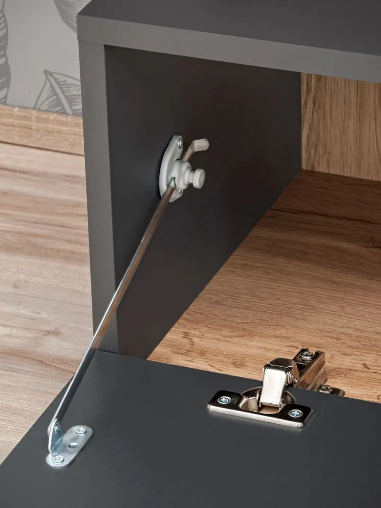 Meblościanka SILK II dąb wotan/antracyt z podświetleniem LED I sklep meblowy MIRAT.