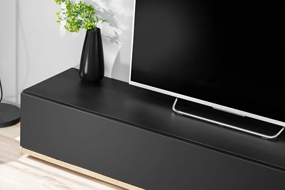 Meblościanka SILK III dąb ribbeck/czarny mat loftowa I sklep meblowy MIRAT.  kolekcja SILK