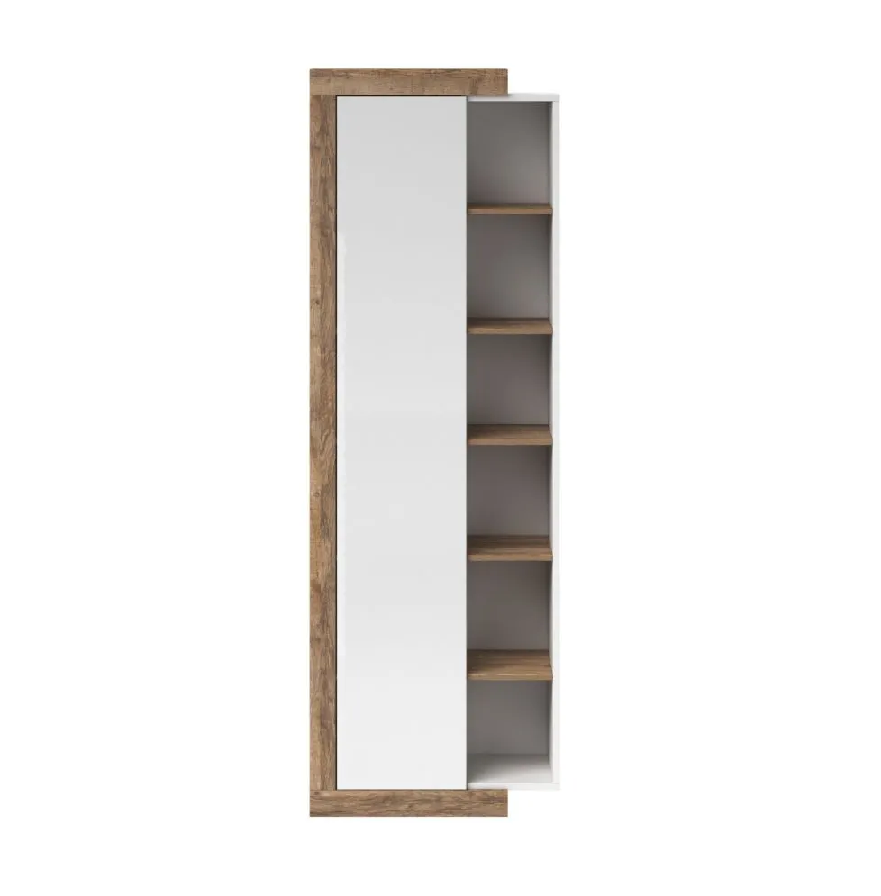 Witryna wysoka SINTRA 1D 67cm dąb samdal/biały połysk do salonu I sklep meblowy MIRAT. styl SKANDYNAWSKI kolekcja SINTRA