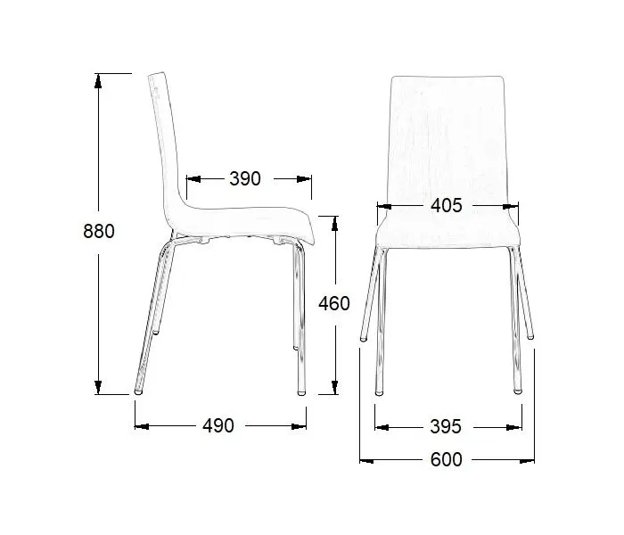 Krzesło ze sklejki TDC-132B ciemny orzech na metalowych nogach I sklep meblowy MIRAT.