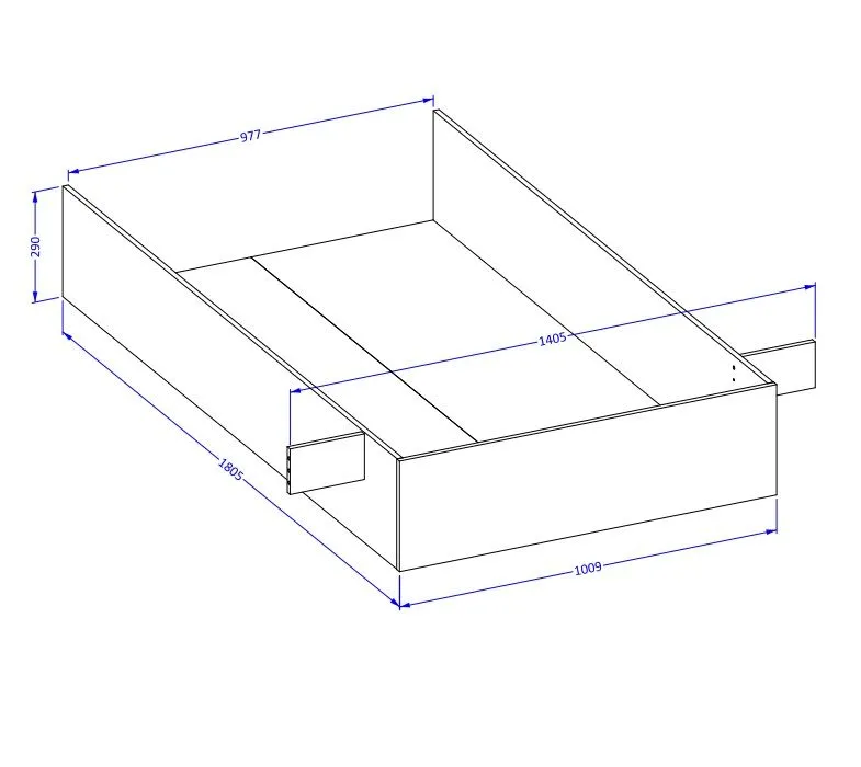 Łóżko HALLE 140x200 dąb wotan mat/czarne z pojemnikiem I sklep meblowy MIRAT. styl LOFT, SKANDYNAWSKI