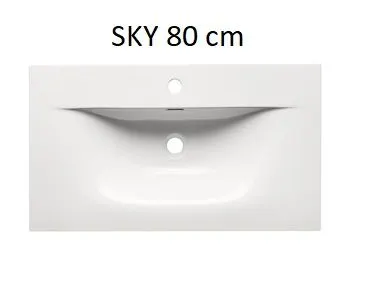 Szeroka szafka pod umywalkę NORDIC CREMONA 2S 80cm dąb cremona z umywalką wpuszczaną SKY I sklep meblowy MIRAT. styl RYFLOWANY, SKANDYNAWSKI kolekcja CD-NORDIC