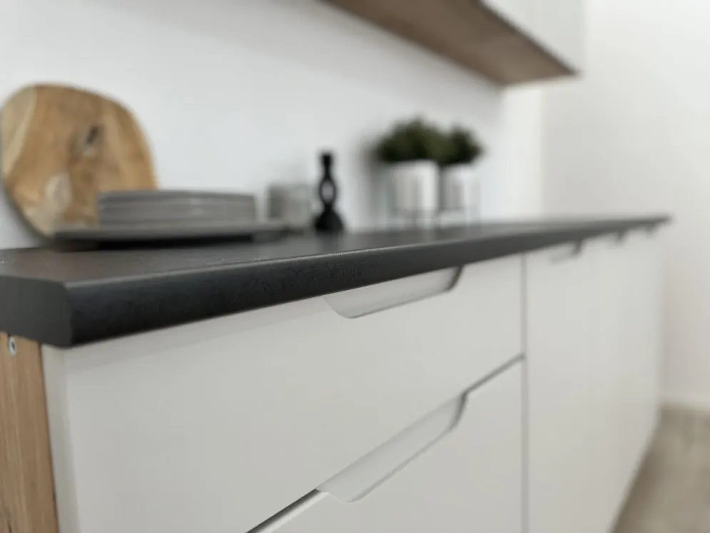 Szafka kuchenna stojąca ISABEL D40S/1 P/L szary mat/dąb artisan frezowany uchwyt I sklep meblowy MIRAT.