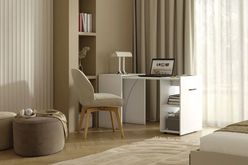 Biurko rozsuwane SMART biały mat I sklep meblowy MIRAT. styl SKANDYNAWSKI