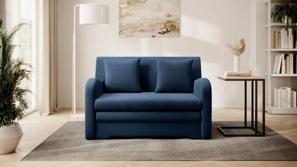 Sofa rozkładana z funkcją spania ARIO granatowa z pojemnikiem na pościel I sklep meblowy MIRAT.