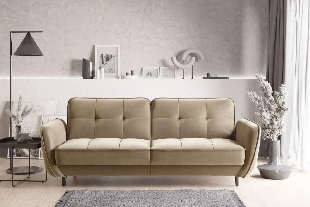 Sofa rozkładana BELLIS VELVET beżowa I sklep meblowy MIRAT.