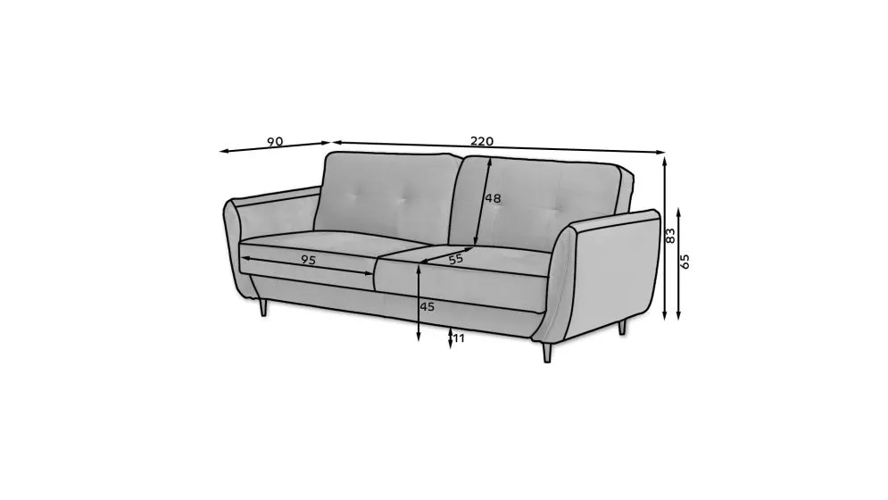 Sofa rozkładana BELLIS VELVET beżowa I sklep meblowy MIRAT.