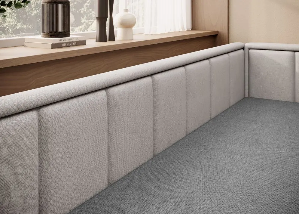 Komfortowa sofa rozkładana z funkcją spania FULGEO jasna szara/szara prawa I sklep meblowy MIRAT. kolekcja FULGEO