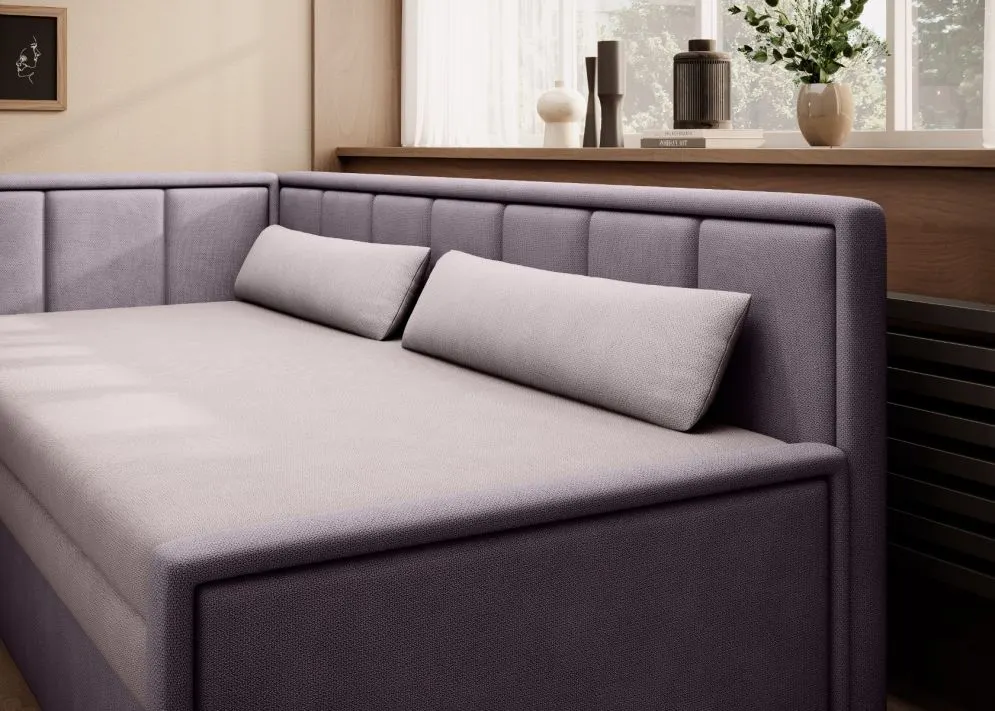 Sofa rozkładana z funkcją spania FULGEO fioletowa/różowa lewa I sklep meblowy MIRAT.