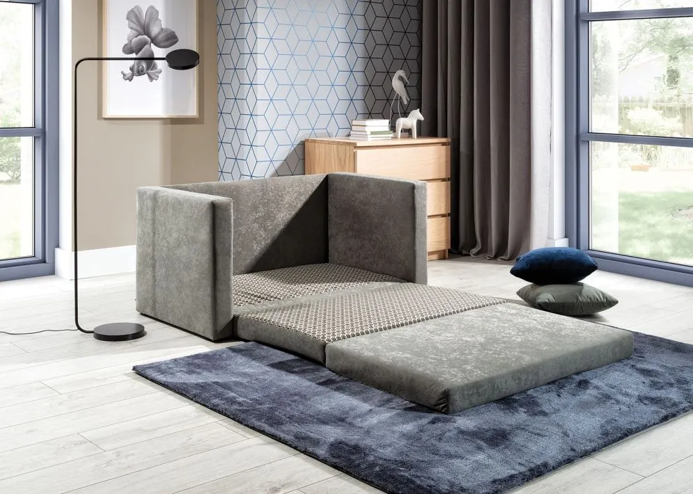 Sofa rozkładana z funkcją spania NEVA szara dla dziecka | MIRAT.